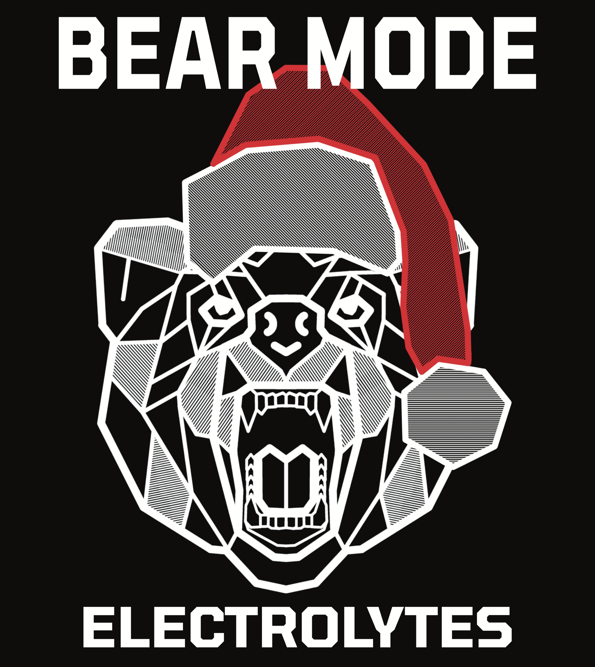 Holiday Bear Mode Electrolyte logo depicting a bear with a holiday hat on
